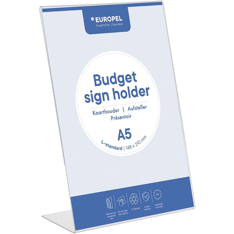 Europel - Pel-Prospekthalter, mit L-Fuß, ft A5