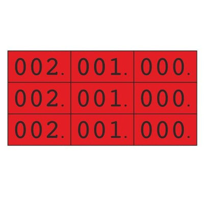 Klika -  Schoen-gelijkheidsnr rood 3x nr 000-999