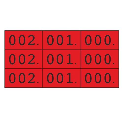 Klika -  Schoen-gelijkheidsnr rood 3x nr 000-999