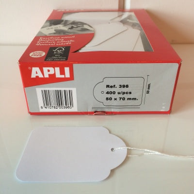 Apli - Hängeetikett + Kordel 50x70mm 400 Stück