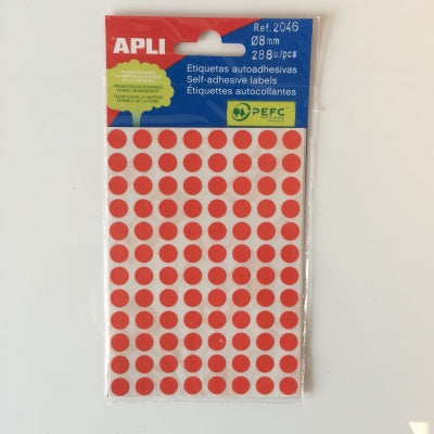 Klika -  mapje permanent 8mm rond rood 288st