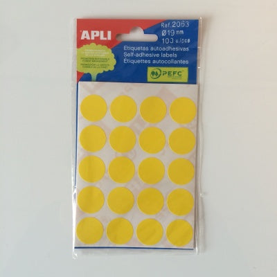 Klika -  mapje permanent 19mm rond geel 100x