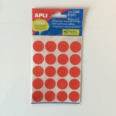 Klika -  mapje permanent 19mm rond rood 100x