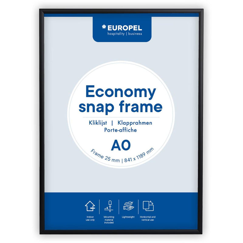 Europel - pel Klickrahmen Economy, Rahmen 25 mm, ft A0, schwarz