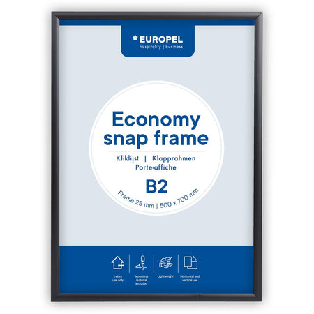 Europel - pel Klickrahmen Economy, Rahmen 25 mm, ft B2, schwarz