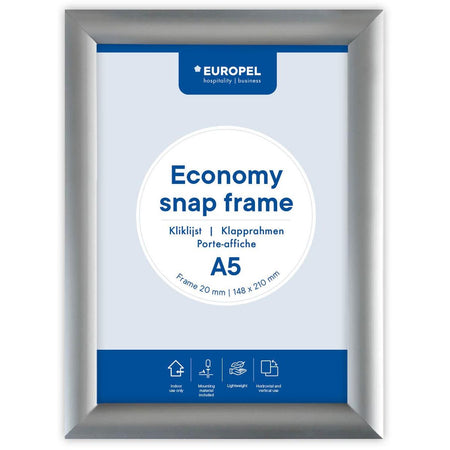 Europel - Klapprahmenhülle Economy A5 silber