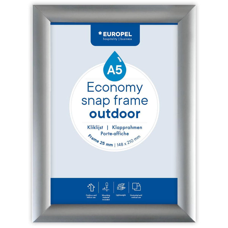 Europel -  pel clicklijst Economy, waterdicht, 25 mm, ft A5, zilver