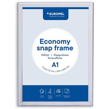 Europel -  pel clicklijst Economy, 32 mm, ft A1, zilver
