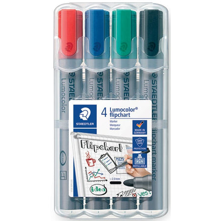 Staedtler - Filzstift 356 für Flipchart rund 2mm 4 Stück sort