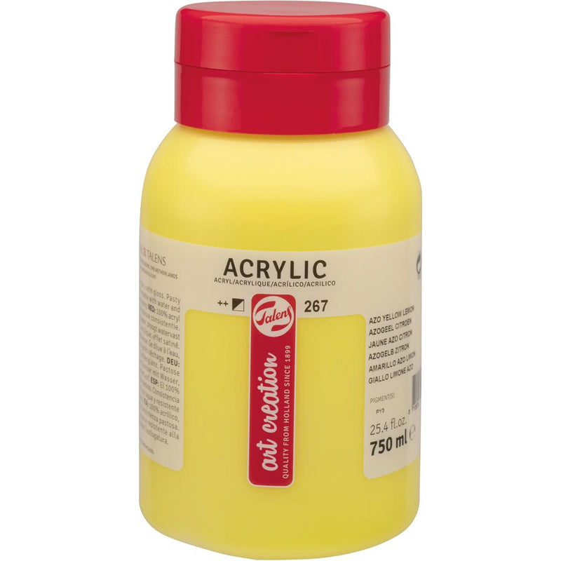 Talens – Art Creation Acrylfarbe, Flasche mit 750 ml, azogelbe Zitrone