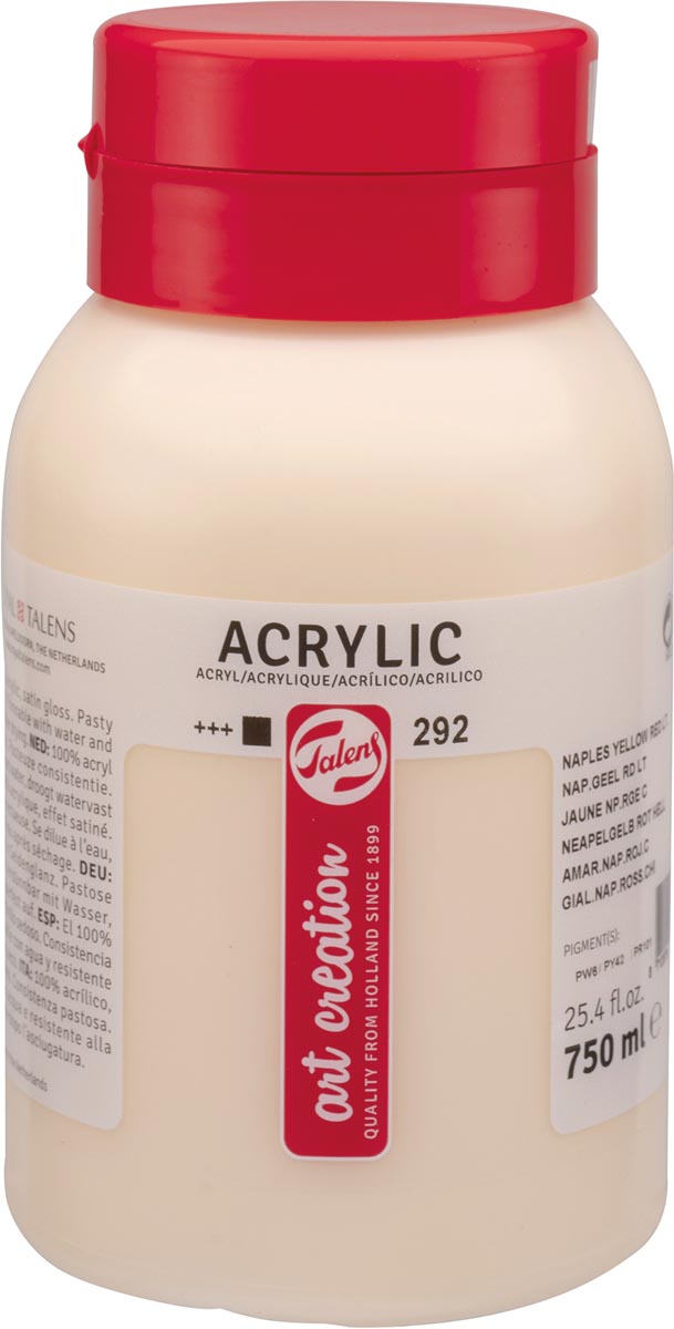 Talens – Art Creation Acrylfarbe, Flasche mit 750 ml, Neapelgelb-Rotlicht