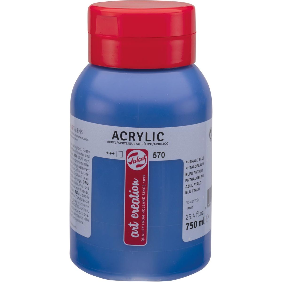 Talens – Art Creation Acrylfarbe, Flasche mit 750 ml, Phthaloblau
