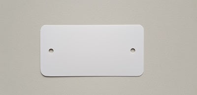 Klika -  PVC labels 64x118 mm wit 2xgat rond hoek