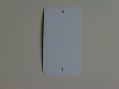 Klika - Etikett Metall 65x120 mm weiß 2 Löcher 1000 Stk