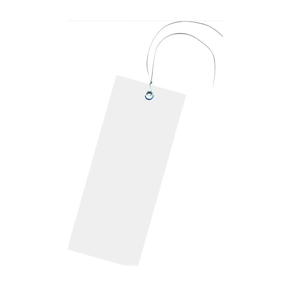 Klika - Etikett 60x140mm weiß mit Öse und Faden