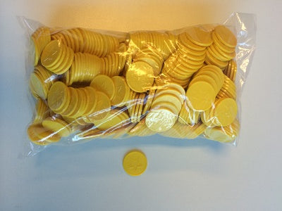 Klika -  Consumptiemunten geel met ster 500 stuks