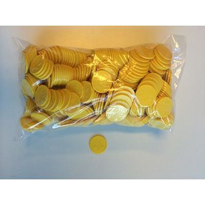 Klika -  Consumptiemunten geel met ster 500 stuks