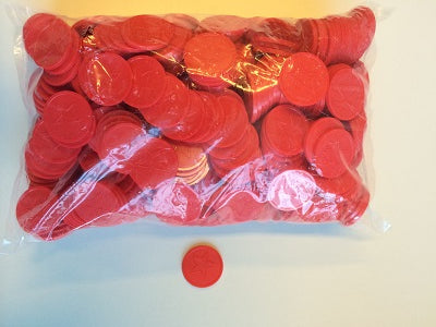 Klika -  Consumptiemunten rood met ster 500 stuks