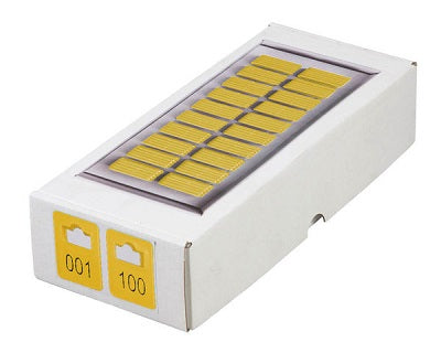Klika - Garderobennummern gelb mit den Nummern 001-100