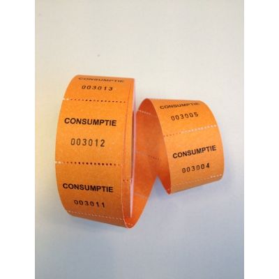 Klika -  Consumptiebonnen op rol oranje 500 p rol