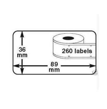 Klika -  Thermo-etiketten 36x89mm 260 per rol