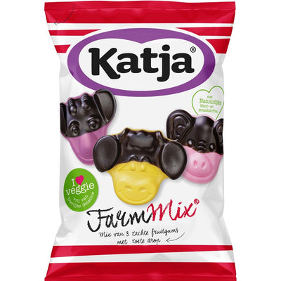 Katja - Farm Mix Bonbons, Mischung aus 3 weichen Fruchtgummis mit süßer Lakritze, Beutel à 255 g