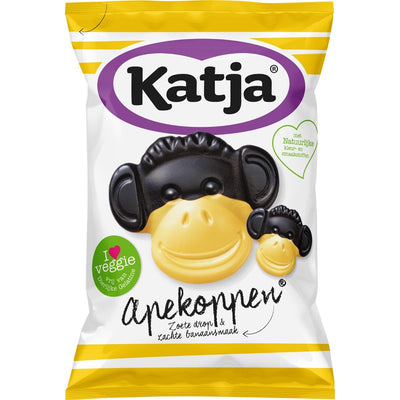 Katja - Monkey Heads Bonbon, süßer Lakritz- und Bananengeschmack, Beutel mit 255 g