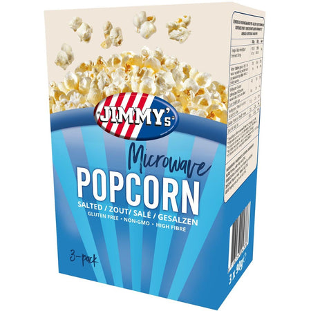 Jimmy's - Popcorn Mikrowelle, Salz, Schachtel mit 3 x 90 g