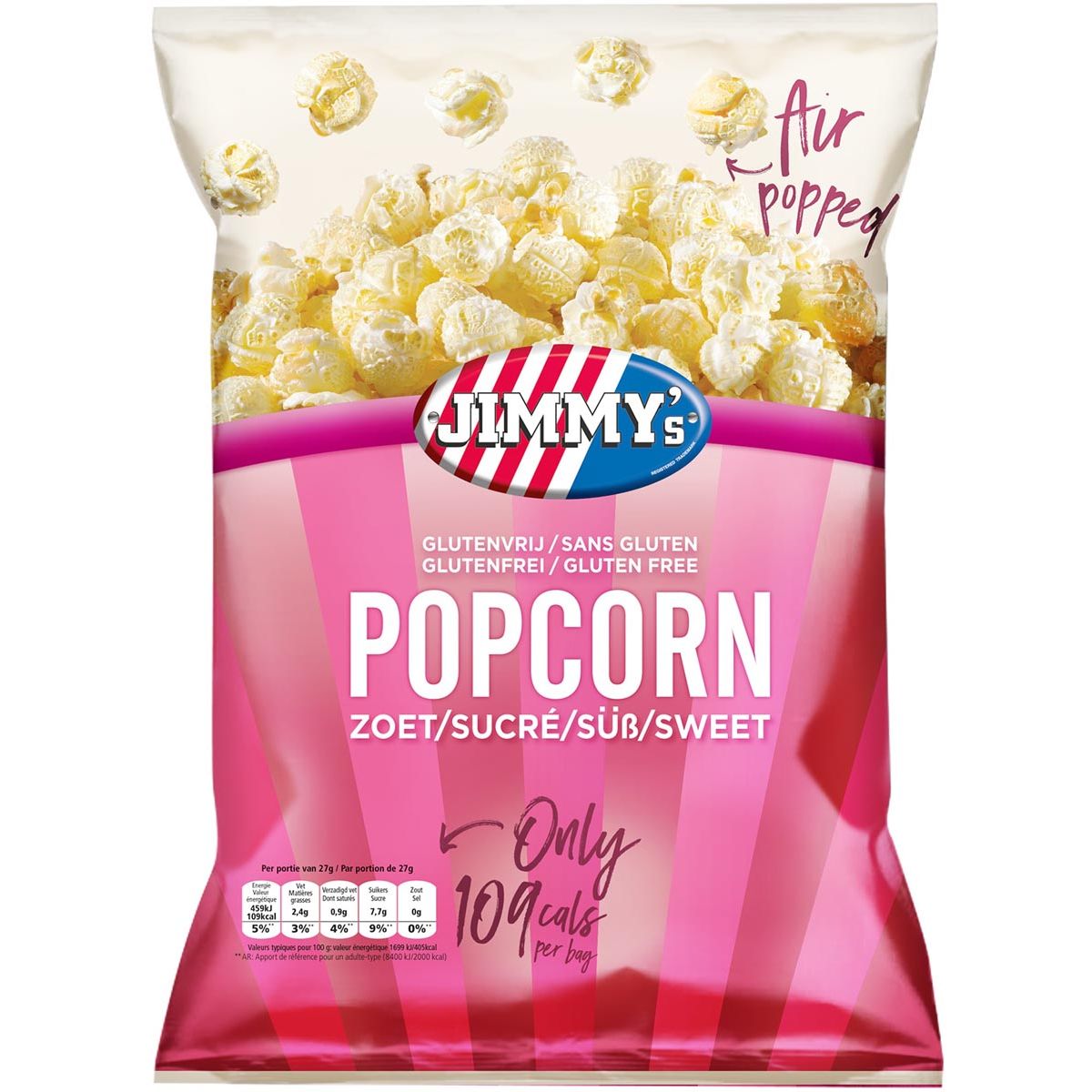 Jimmy's - Popcorn, süß, 27 g Beutel