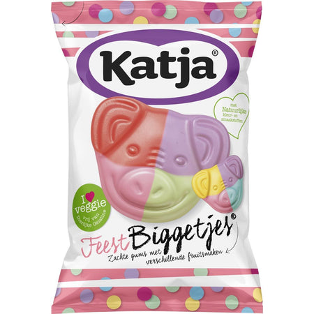 Katja - Party-Ferkel-Bonbon, weiche Gummibärchen mit verschiedenen Fruchtaromen, Beutel mit 250 g