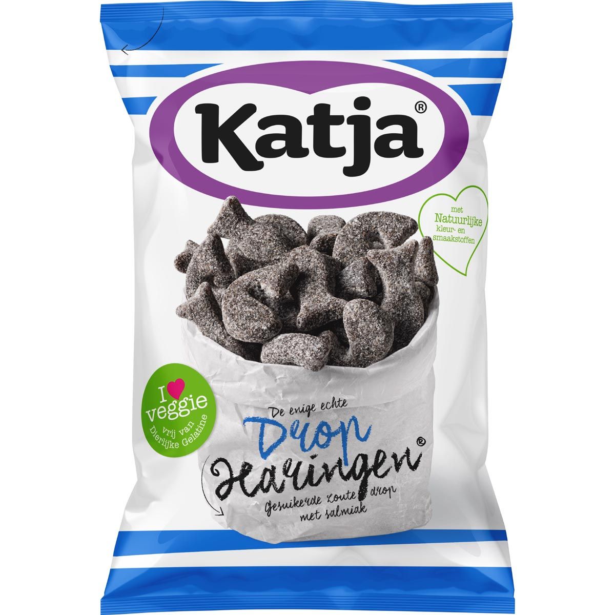 Katja - Lakritz-Hering, kandiertes Salz-Lakritz mit Salmiak, Beutel à 295 g