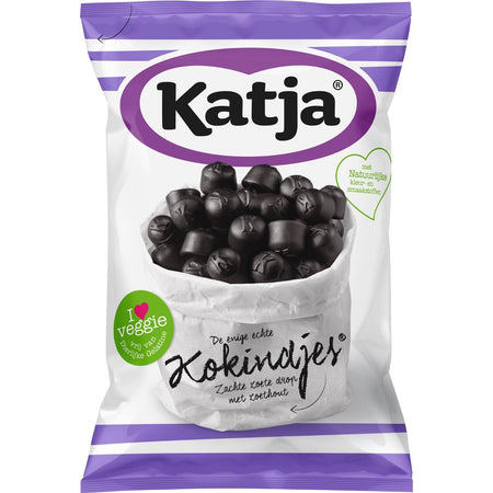 Katja - Kokindjes Bonbons, weiches süßes Lakritz mit Lakritze, Beutel mit 295 g