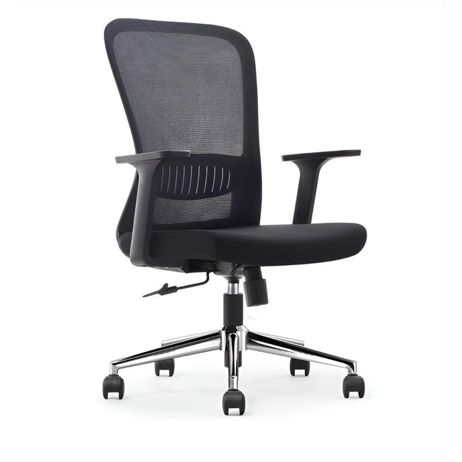 Ohne Marke - Ergonomischer Bürostuhl, Aluminiumgestell, schwarz, 2er-Set