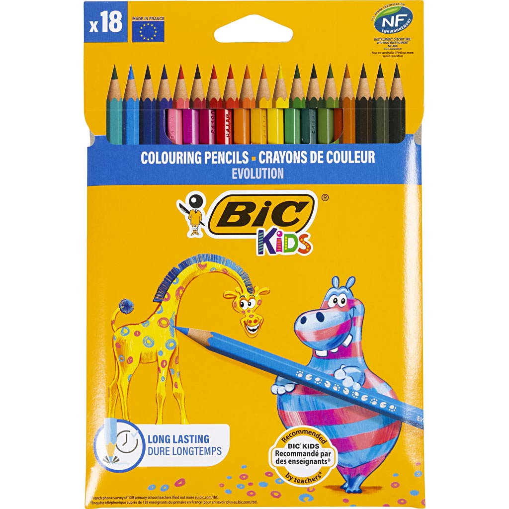 Bic Kids - Buntstifte Kids Evolution ecolutions ass Blister mit 18 Stück
