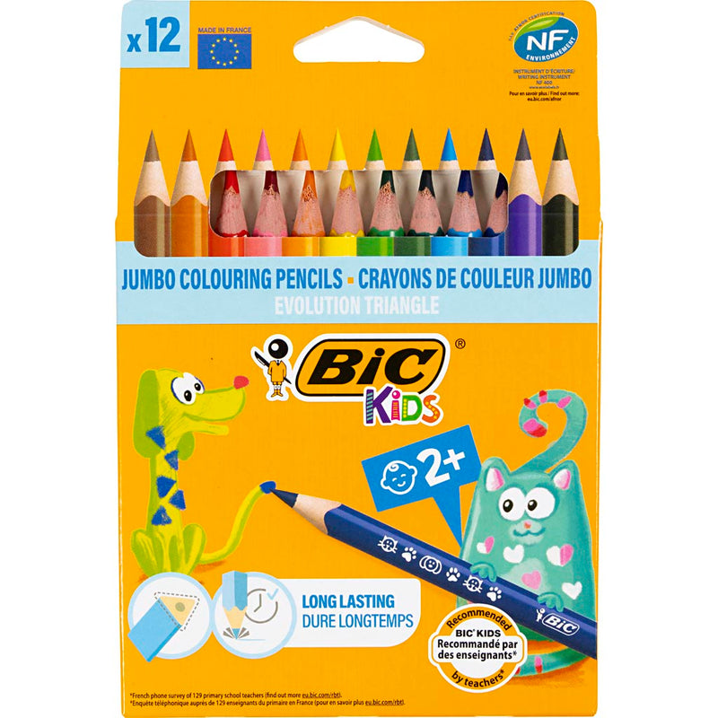 BIC – Buntstifte Kids Evolution ecolutions Dreieck sortiertes Federmäppchen mit 12 Stück