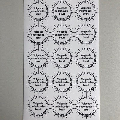 Klika -  Etiket 30mm volgende onderhou 15stuk
