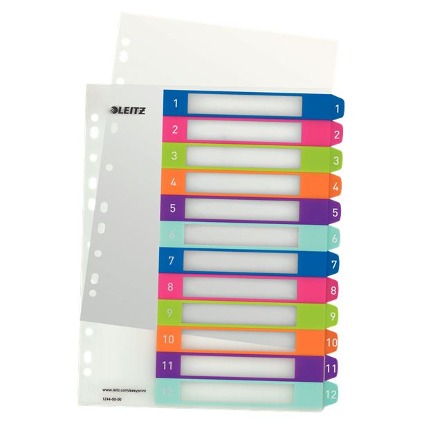 Leitz - Tabs WOW 11-Loch 1-12 PP sortiert