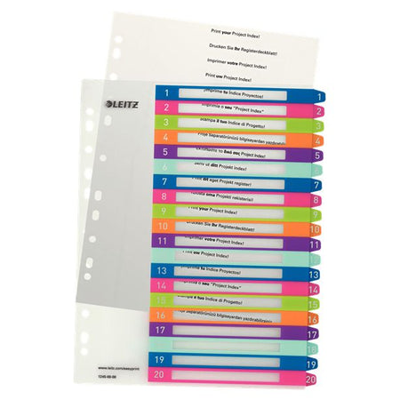 Leitz - WOW druckbares Register, 20 Register