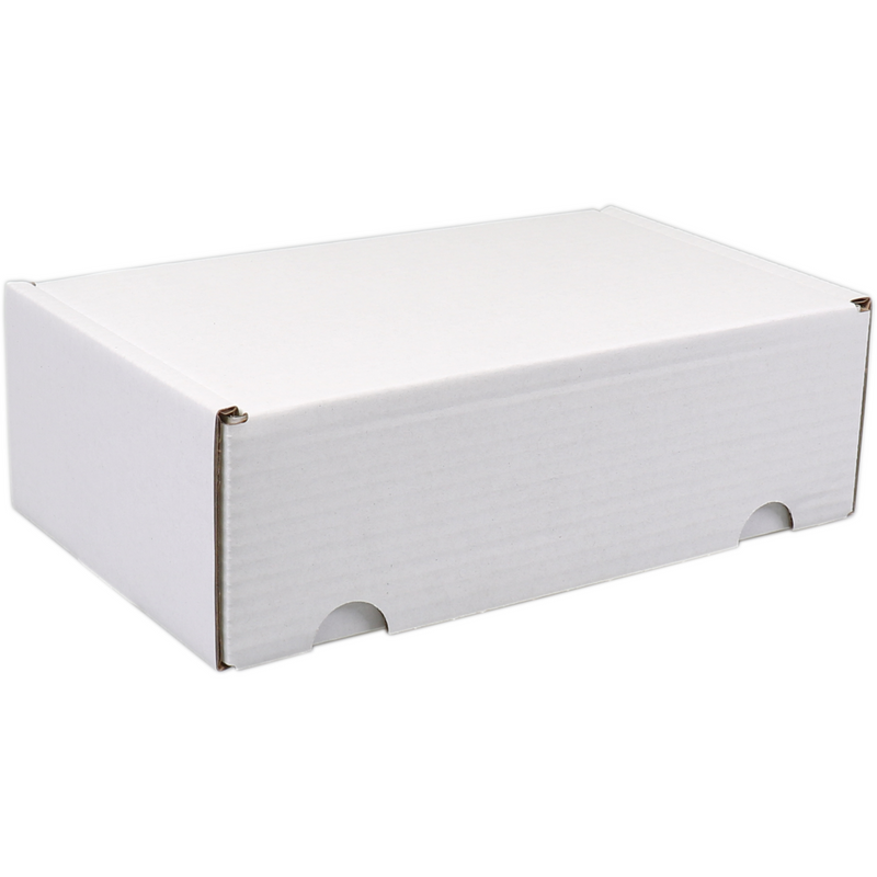 SendProof® - Postpaketkasten aus Wellpappe mit Deckel 260x140x70mm weiß