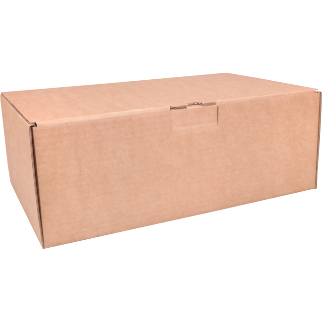 Klika - Faltschachtel | Wellpappe | 350x220x130mm | mit Steckklappe | einzelne Welle | braun | 50 Stück