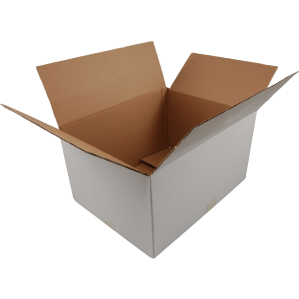 Klika - Amerikanische Faltschachtel | Wellpappe | 250x180x100mm | einzelne Welle | weiß | 25 Stück