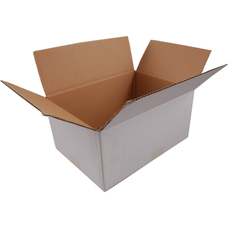 Klika - Amerikanische Faltschachtel | Wellpappe | 230x230x150mm | einzelne Welle | weiß | 25 Stück