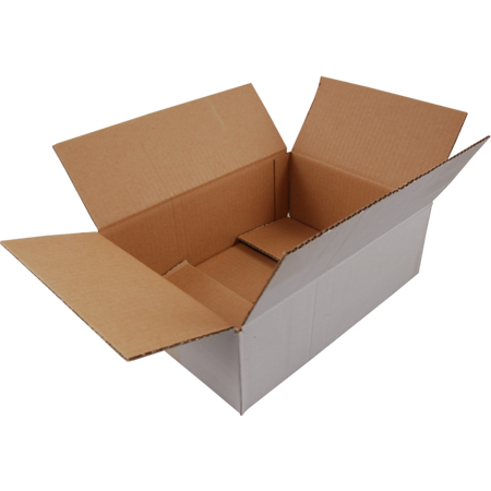 Klika - Amerikanische Faltschachtel | Wellpappe | 380x240x95mm | einzelne Welle | weiß | 25 Stück