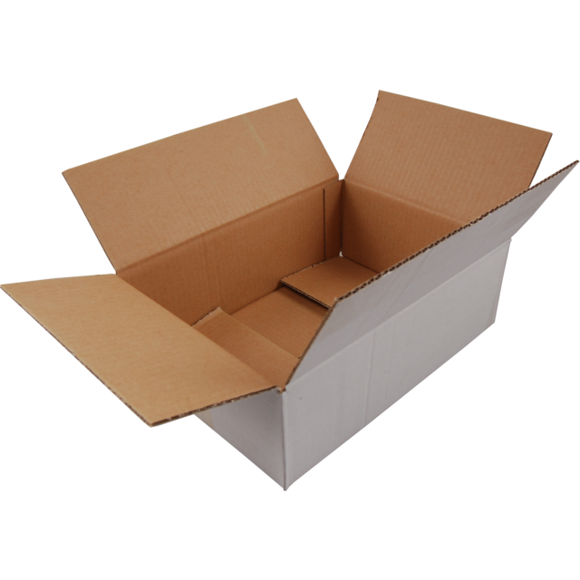 Klika - Amerikanische Faltschachtel | Wellpappe | 380x240x95mm | einzelne Welle | weiß | 25 Stück