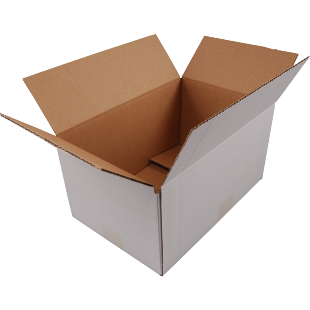 Klika - Amerikanische Faltschachtel | Wellpappe | 302x215x150mm | einzelne Welle | weiß | 25 Stück
