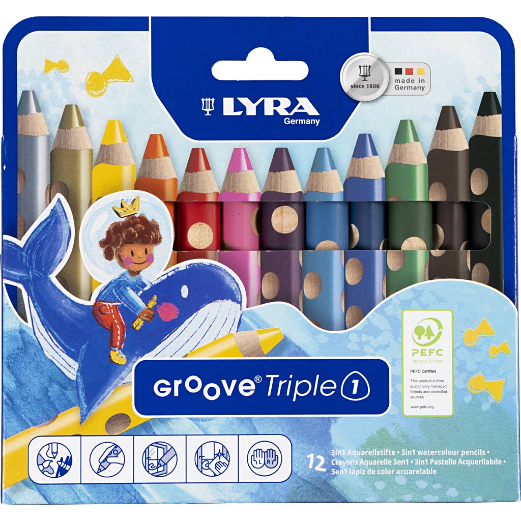 LYRA -  Kleurpotlood  groove triple one 12 kleuren