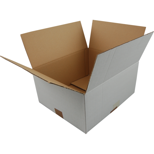 Klika - Amerikanische Faltschachtel | Wellpappe | 350x300x165mm | einzelne Welle | weiß | 25 Stück
