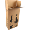 SendProof® - Weinversandkarton | Wellpappe | 204x108x368mm | 2 Flaschen | braun/schwarz | 10 Stück