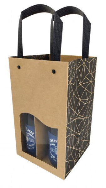 Bierverpackung, 4 Flaschen, ecru 150+150x260mm (10 Stück)