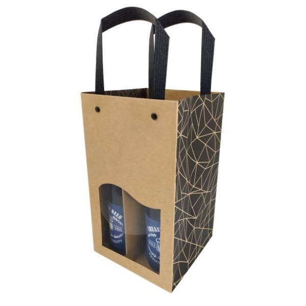 Bierverpackung, 4 Flaschen, ecru 150+150x260mm (10 Stück)